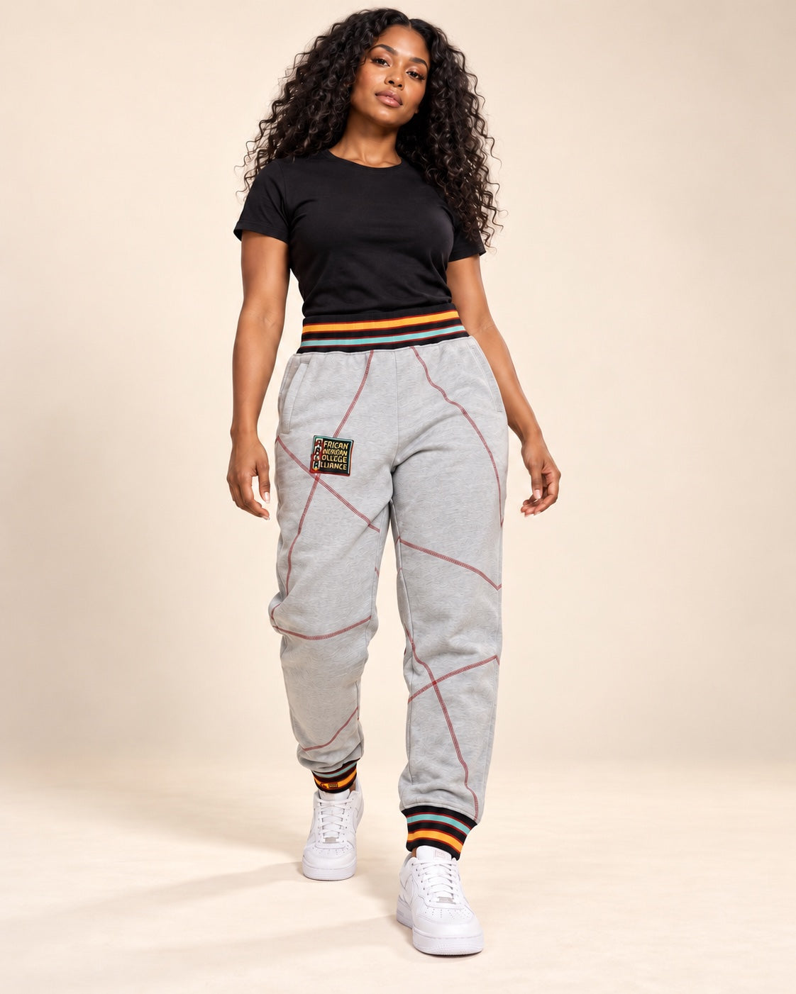 AACA Original 92 Frankenstein Stitched Sweatpants MDH.Grey / Red