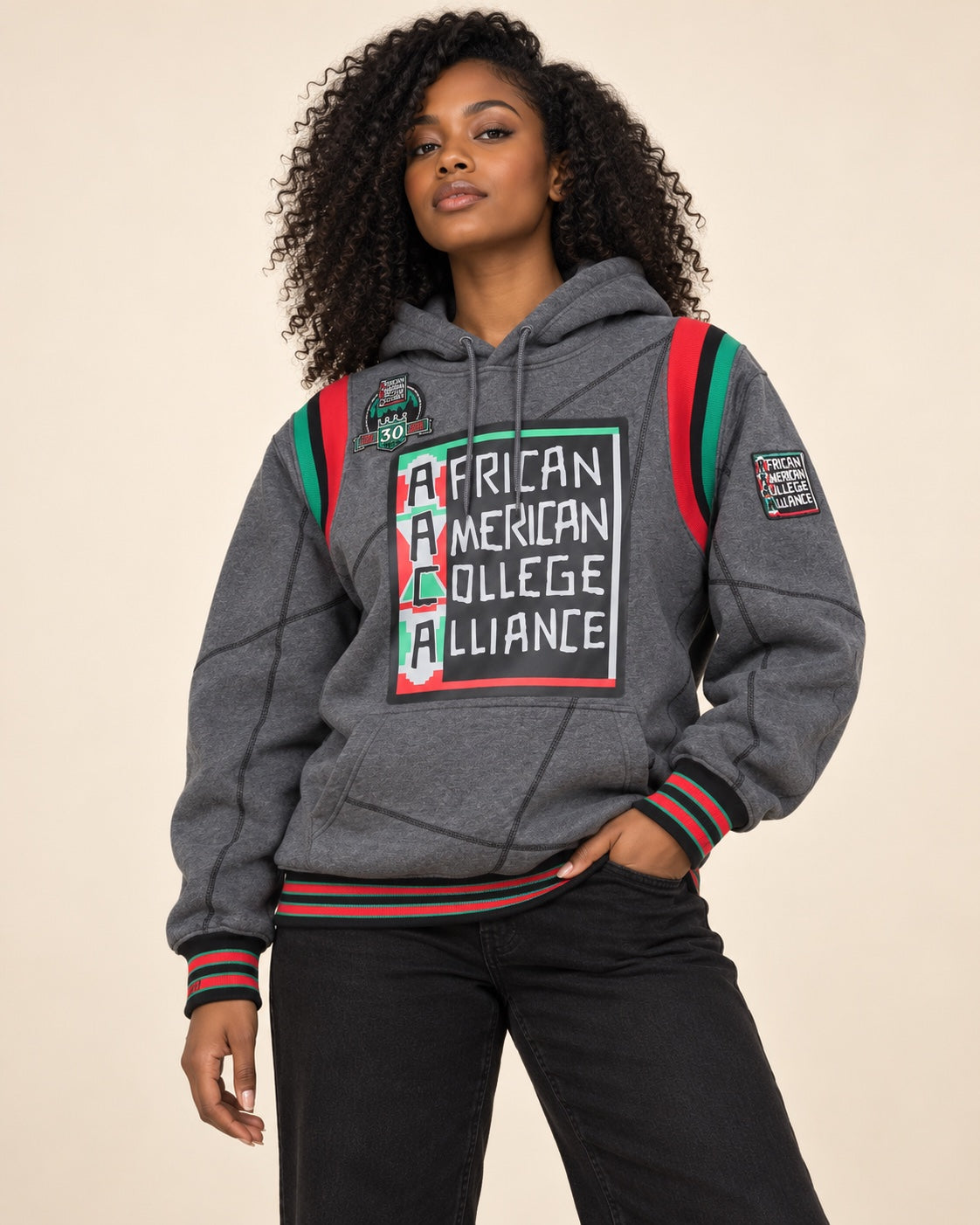 30th Anniversary FTP AACA Frankenstein Stitched Hoodie Charcoal / Black
