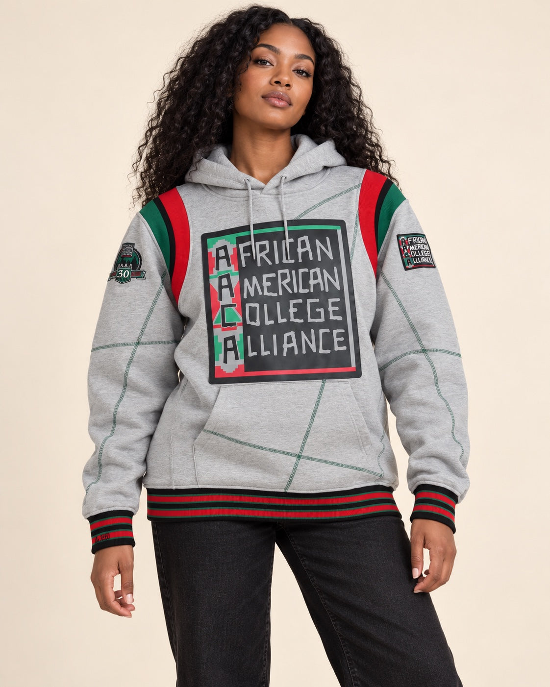 30th Anniversary FTP AACA Frankenstein Stitched Hoodie MDH. Grey / Green