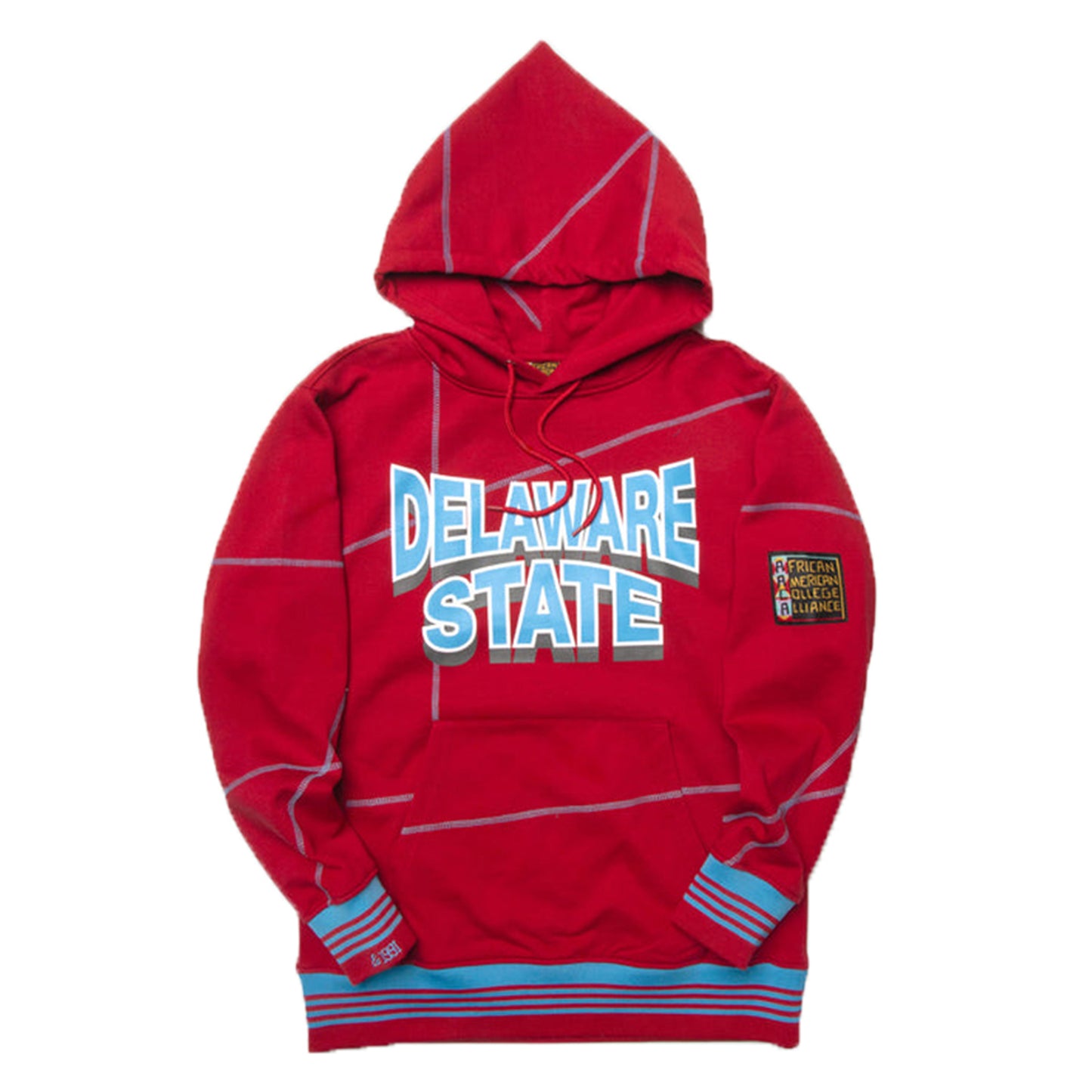 Delaware State 93 Frankenstein Hoodie Red/Carolina