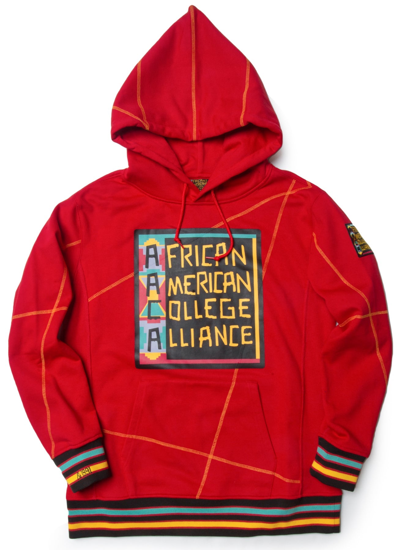 AACA Original 92 Frankenstein Stitched Hoodie Red/Gold