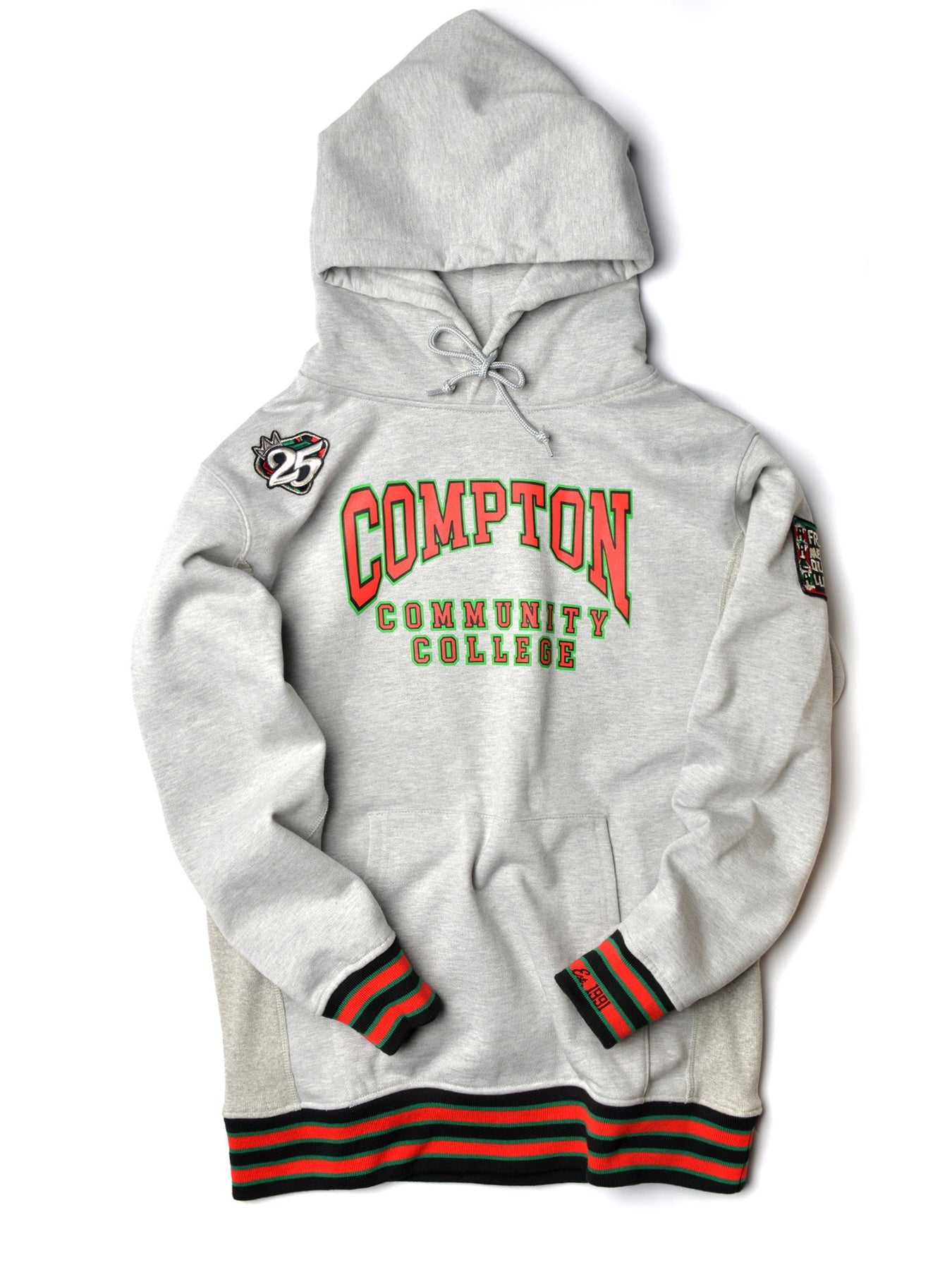 FTP Compton Community College Classic 91 Hoodie MDH. Grey