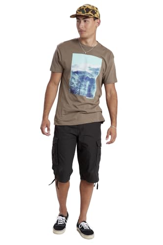 UNIONBAY mens Cordova Belted Messenger - Reg and Big Tall Sizes Cargo Shorts, Black, 32 US