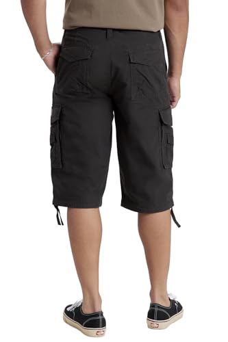 UNIONBAY mens Cordova Belted Messenger - Reg and Big Tall Sizes Cargo Shorts, Black, 32 US