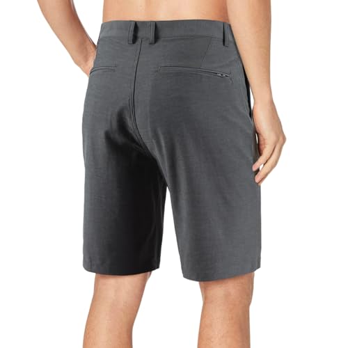 AIRDYNAM Men's Hybrid Golf Dress Shorts Lightweight Quick Dry Casual with Flat Front 9-Inch Inseam and 4 Pockets Asphalt Black 36