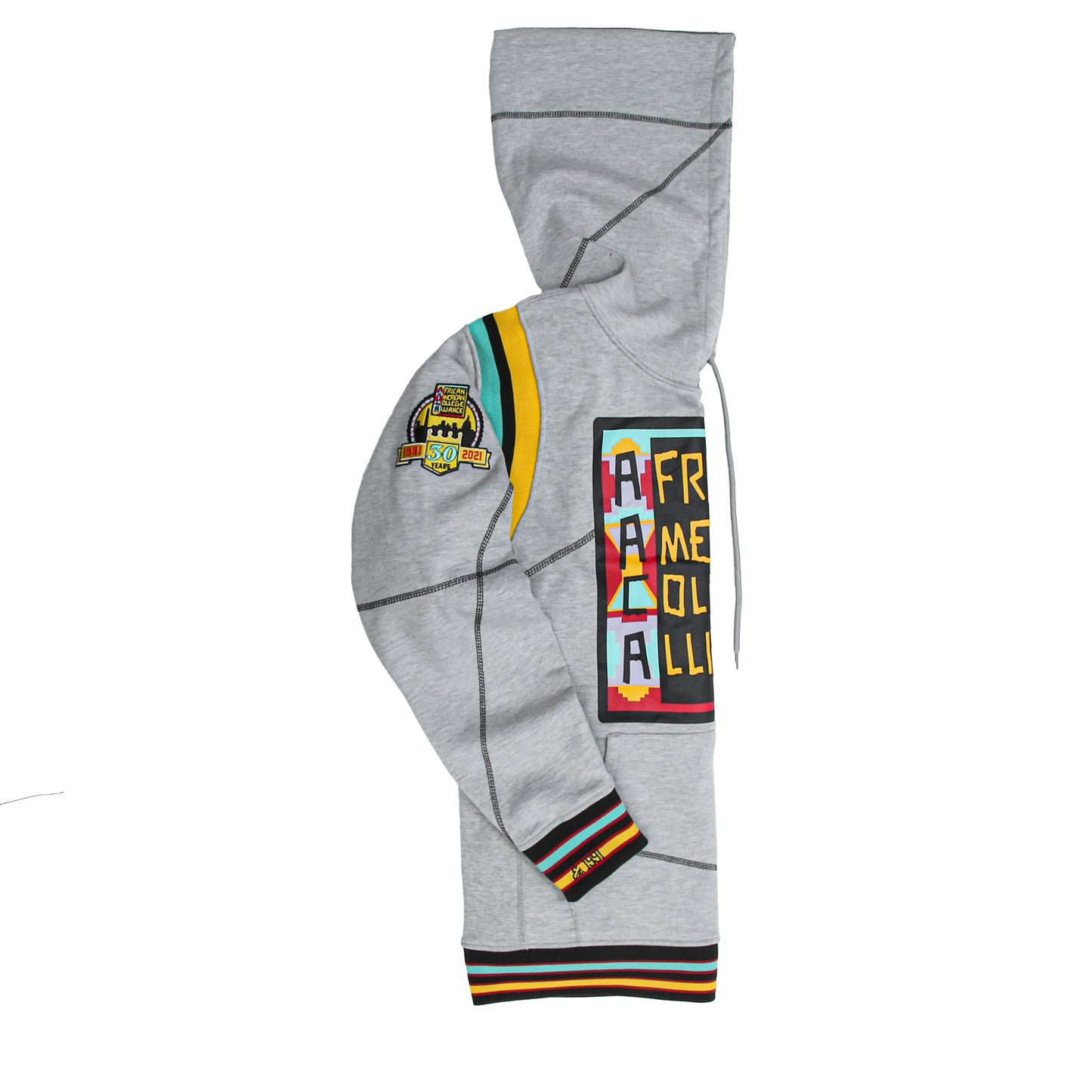 30th Anniversary AACA Frankenstein Stitched Hoodie MDH Grey/Black-African American College Alliance