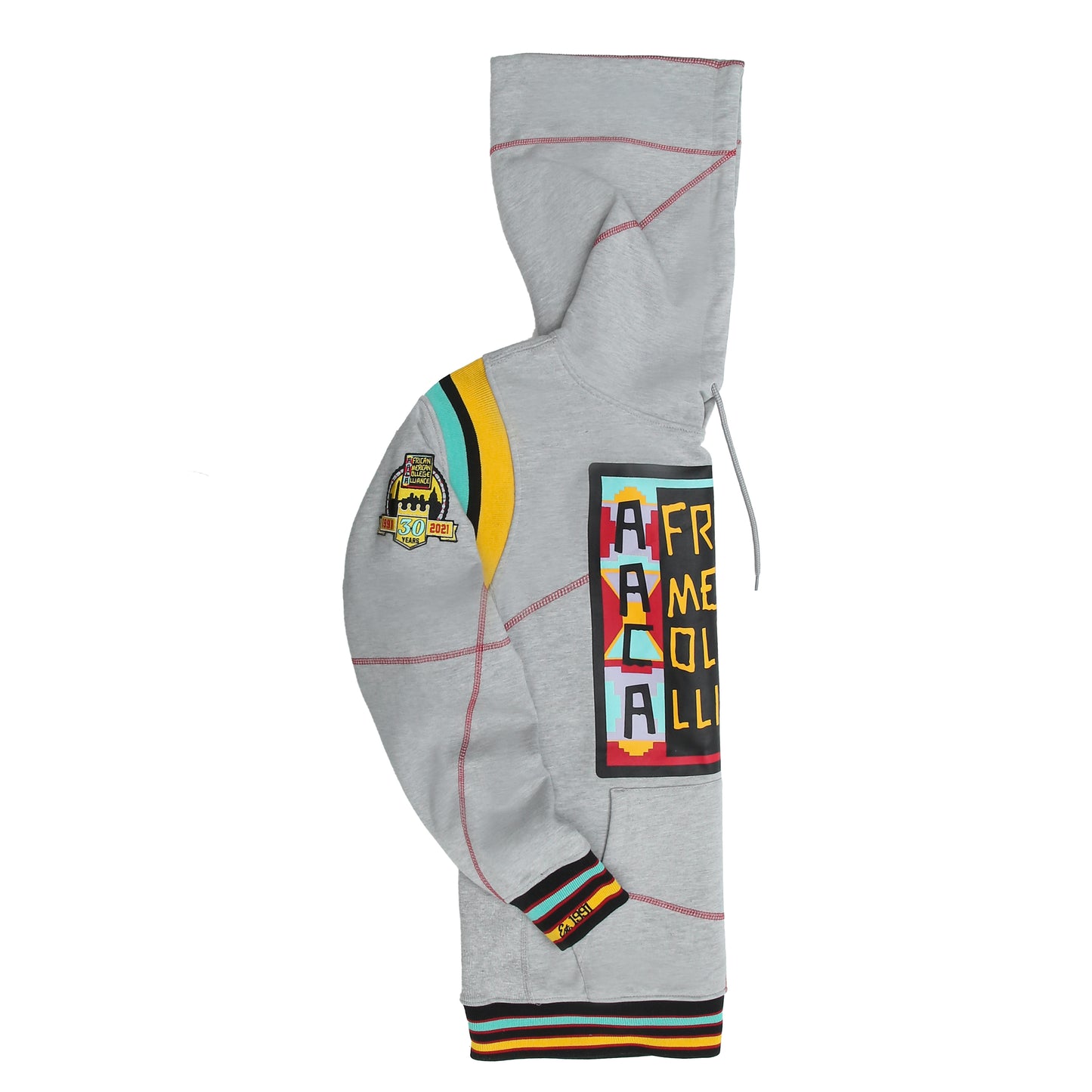 30th Anniversary AACA Frankenstein Stitched Hoodie MDH Grey/Red-African American College Alliance