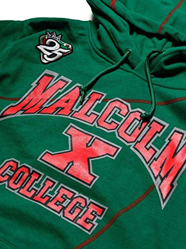 FTP Malcolm X College AACA Original 92 Frankenstein Stitched Hoodie Kelly Green/Red