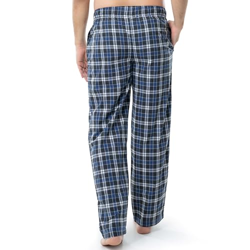 Fruit of the Loom Men's Woven Sleep Pajama Pant, Black Plaid, Large