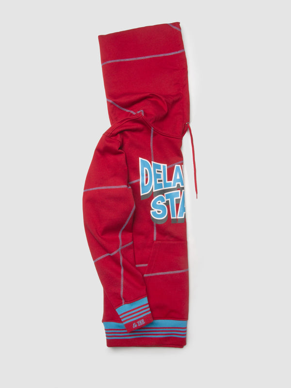 Delaware State 93 Frankenstein Hoodie Red/Carolina