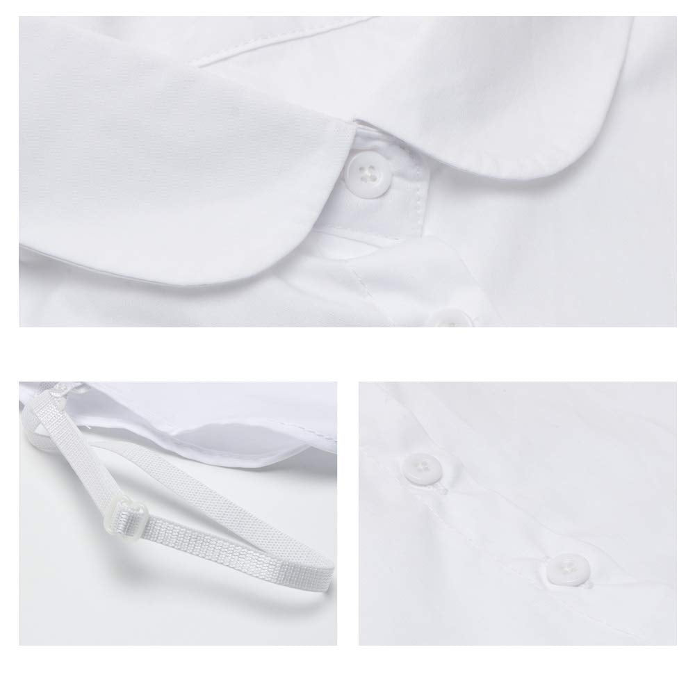 Fake Collar Detachable Dickey Collar Blouse Half Shirts Peter Pan Faux False Collar for Women & Girls Favors Round Collar, White & Black