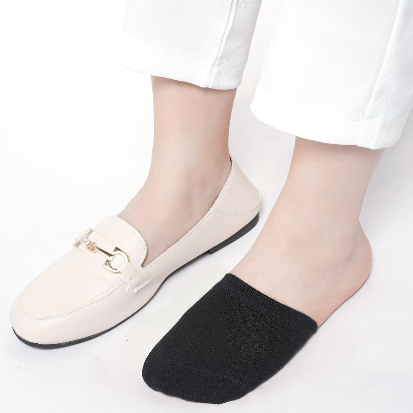 Women's Toe Socks for Mules, Half Socks for Women Toe Toppers Liner No Show Toe Covers 6 Pairs