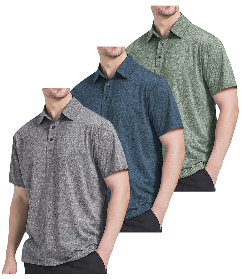 3 Pack Polo Shirts for Men Dry Fit Performance Short Sleeve Golf Polo Shirts (as1, Alpha, l, Regular, Regular, A03)