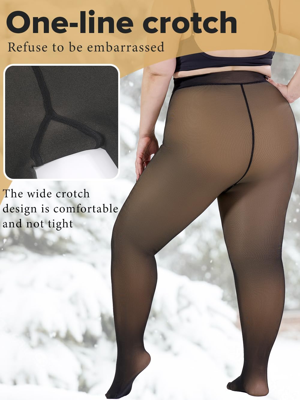 JS LifeStyle Plus Size Fleece Lined Tights Leggings Women,Warm Plus Size Tights Thermal Magic Leggings for Women Winter