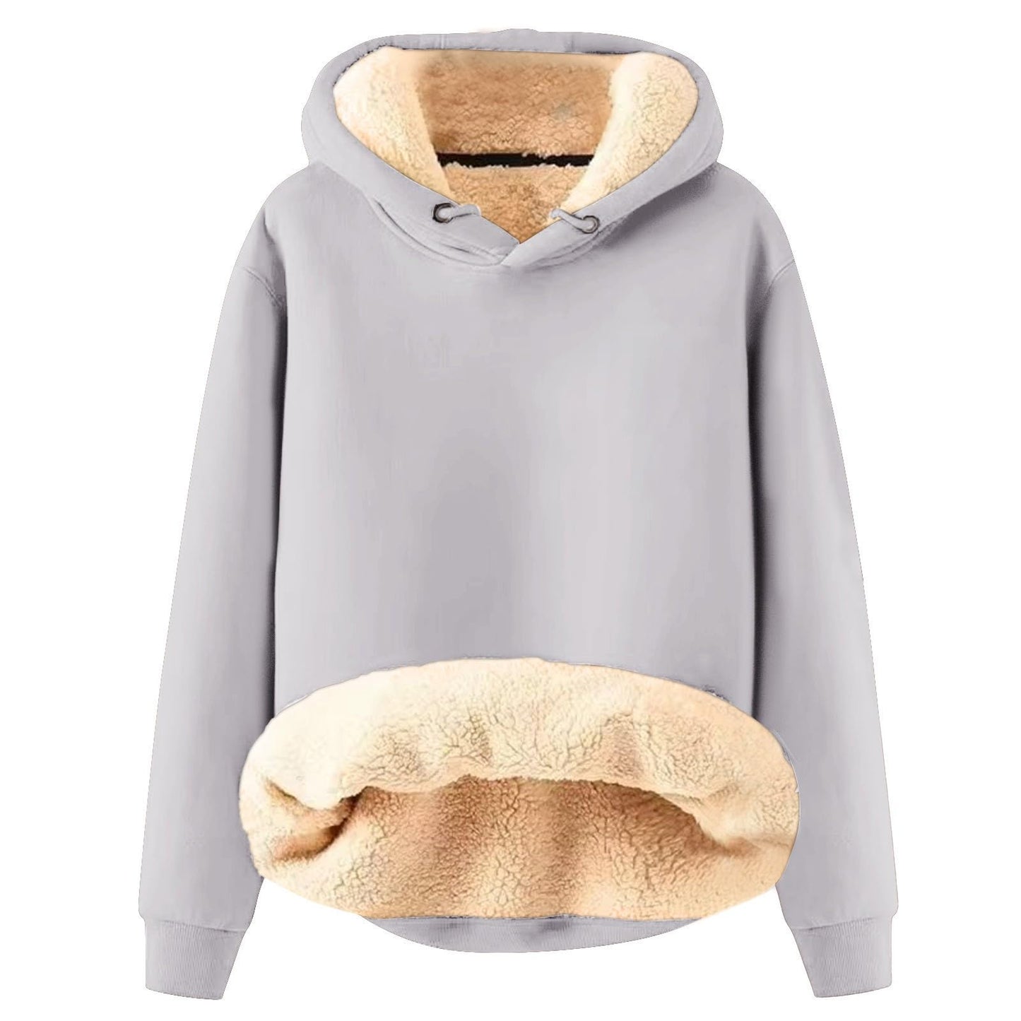 Today Deals Prime, Men Sherpa Pullover Hoodies Fleece Pullover Wool Hoodie Men'S Casual Fleece Sherpa Lined Hoodie Winter Warm Pullover Hooded Sweatshirt Light Gray 5Xl