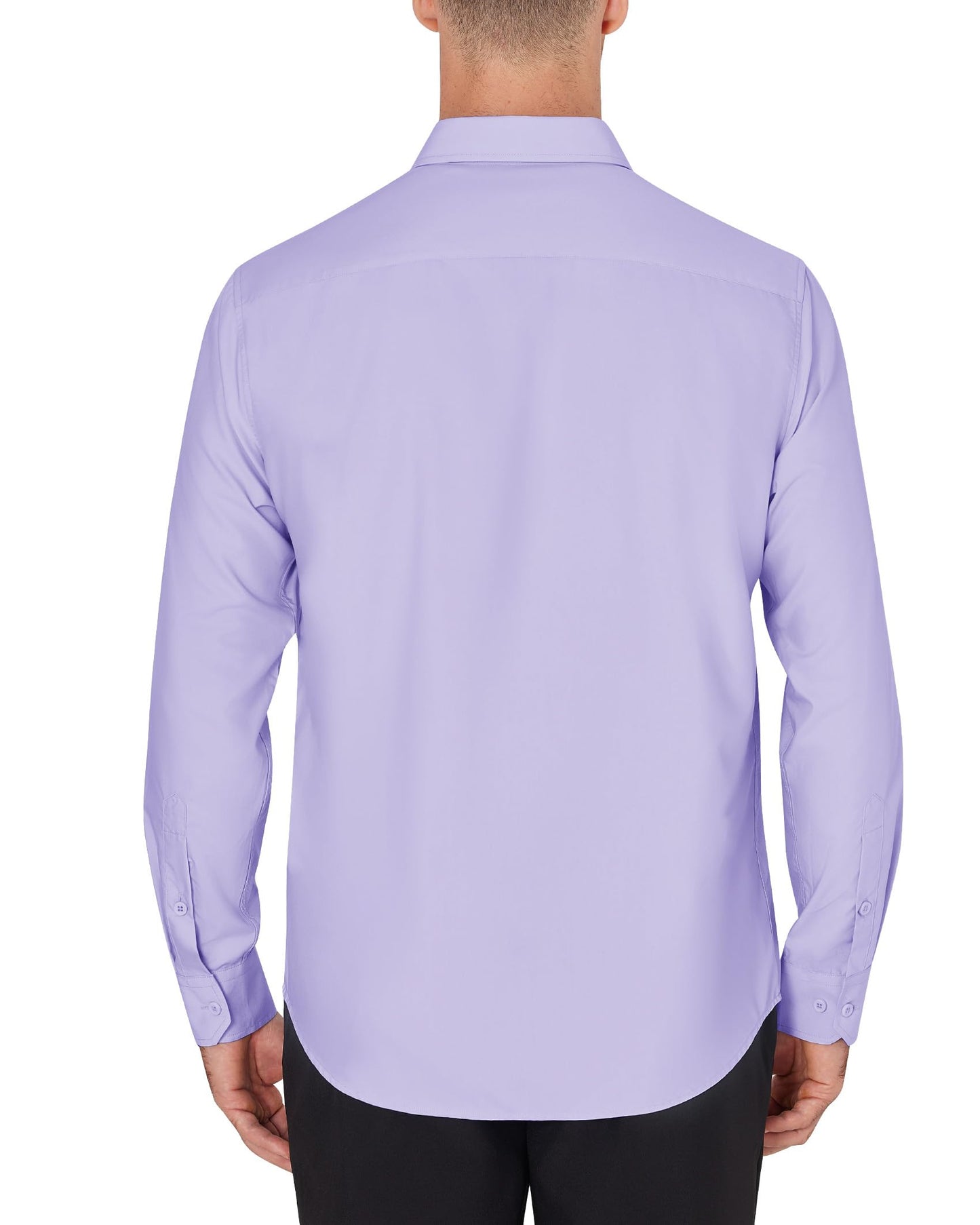 J.VER Men's Dress Shirts Wrinkle Free Long Sleeve Formal Shirt Solid Business Casual Wedding Button Down Shirts with Pocket Medium Lilac Purple
