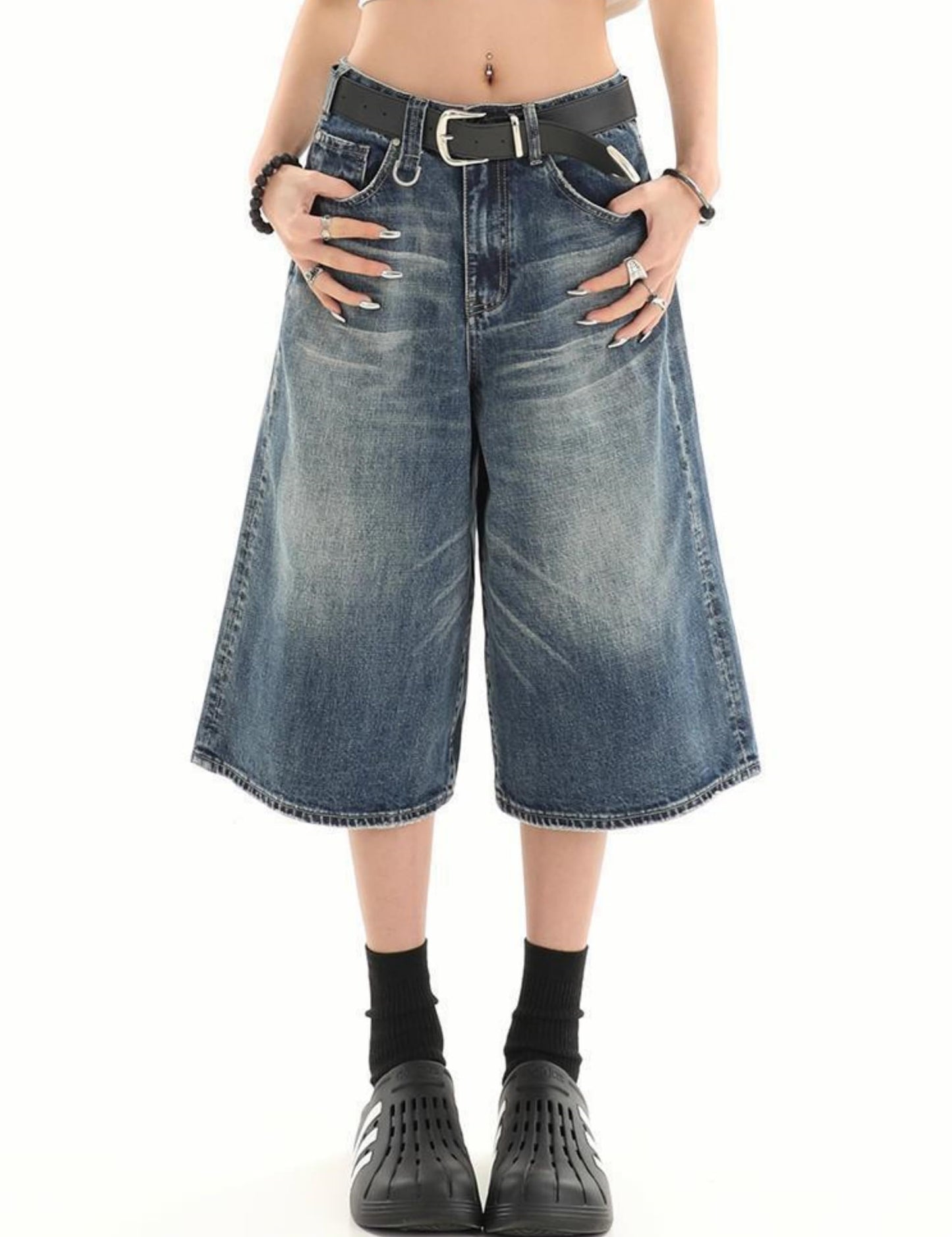 Y2k Baggy Jean Shorts Jorts Y2k Hip Hop Shorts Skater Jeans Grunge Jorts Aesthetic Pants