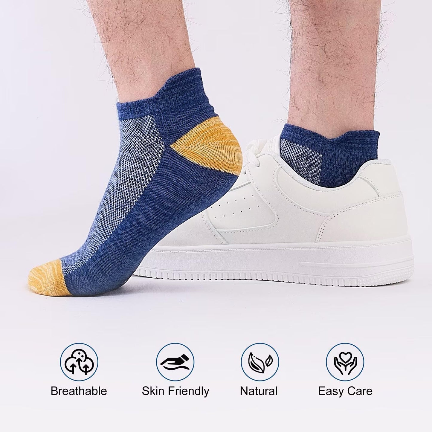 Niorasen 8 Pack Ankle Socks for Men Women, Cotton Breathable Thin Low Cut Short Socks for Casual, Daily Wear