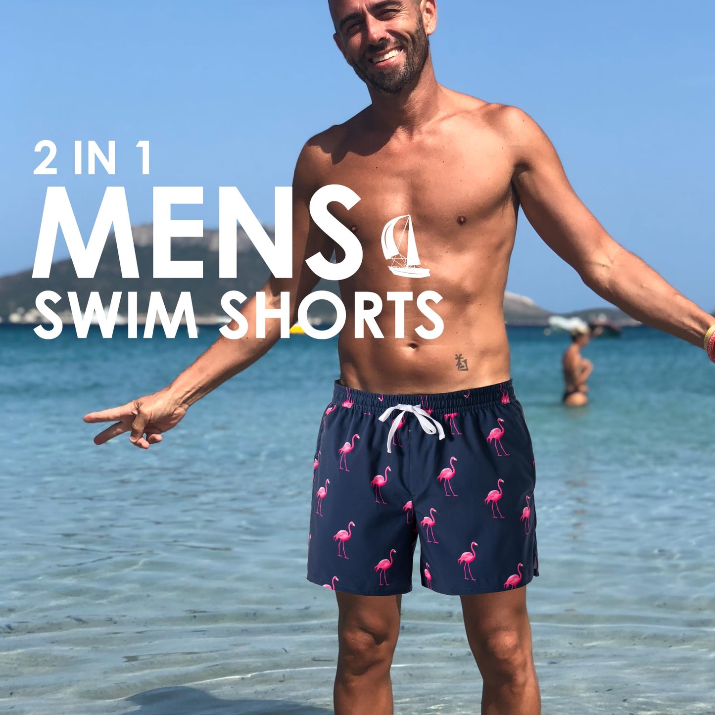 XOMZG Men's Swim Trunks,Mesh Lining Quick Dry with Pockets Beach Shorts Hawaiian
