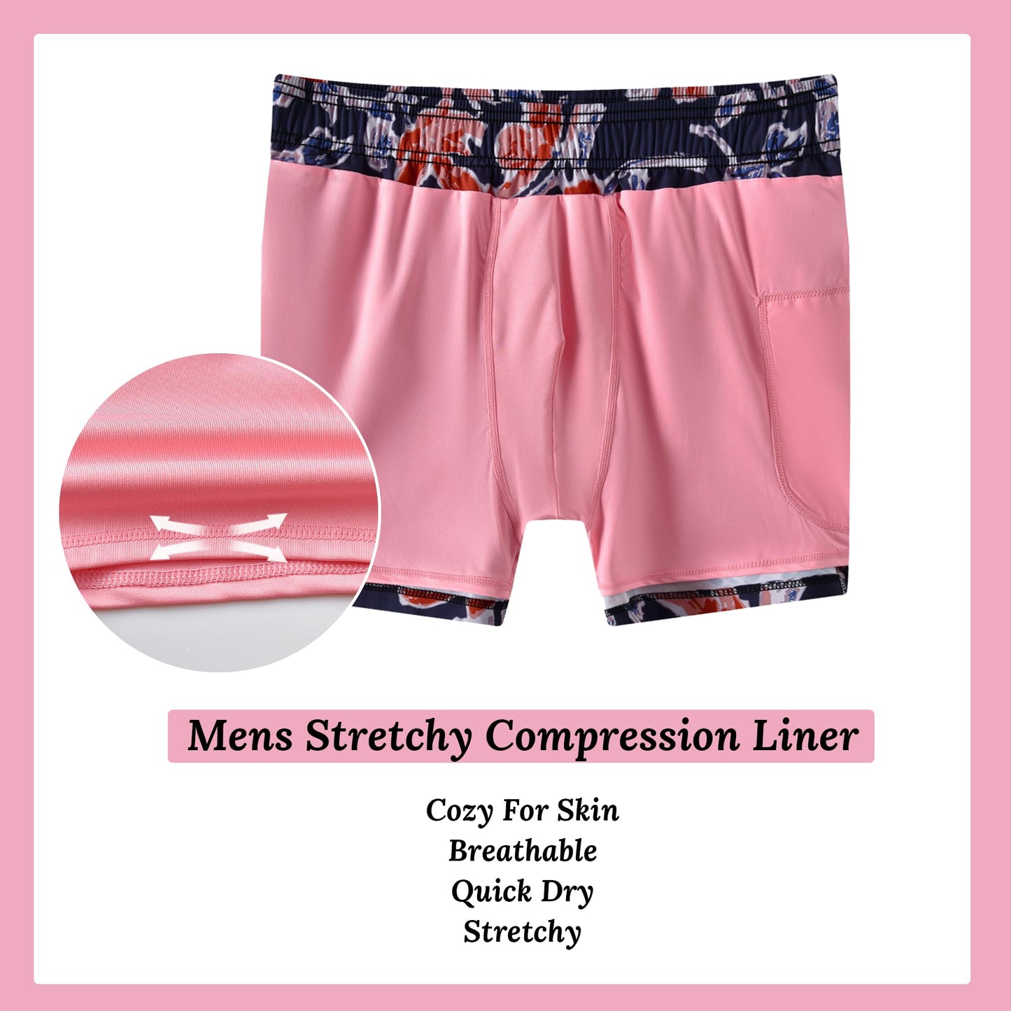 CKIVTNO Mens 5.5 inch Floral Printed Hawaiian Short Swim Trunks Compression Liner Quick Dry Summer Swimwear Bathing Suits Boardshorts Beach Wear