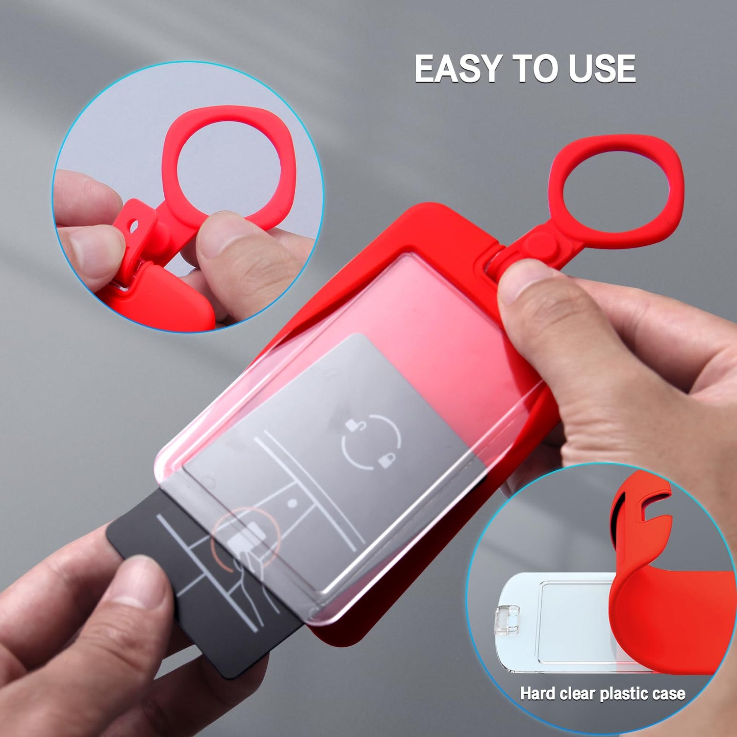 2 Pieces Key Card Holder Case for Tesla, Silicone Key Card Holder Compatible with Tesla Model 3 Y S X Key Cards, Black and Red