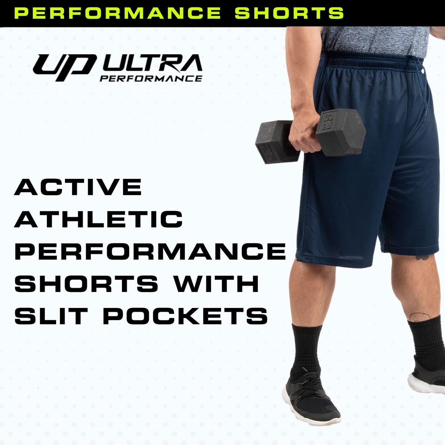 Ultra Performance 5 Pack Mens Shorts, Athletic Gym Shorts Workout Basketball Shorts for Men, Large