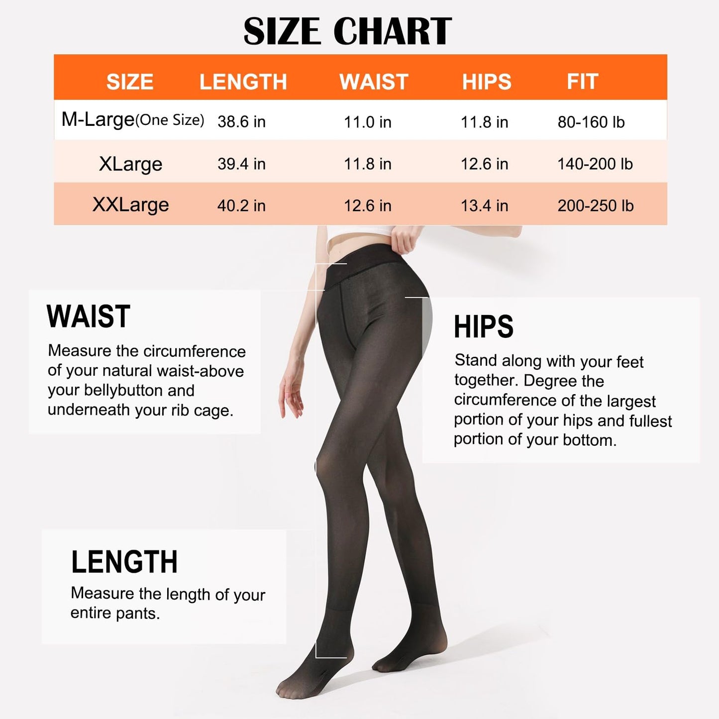 Garnet 2024 Newest Fleece Lined Tights Sheer Women Fake Translucent Tights High Waisted Warm Leggings Sheer Tight For Winter (US, Alpha, X-Large, Regular, Regular, Black)