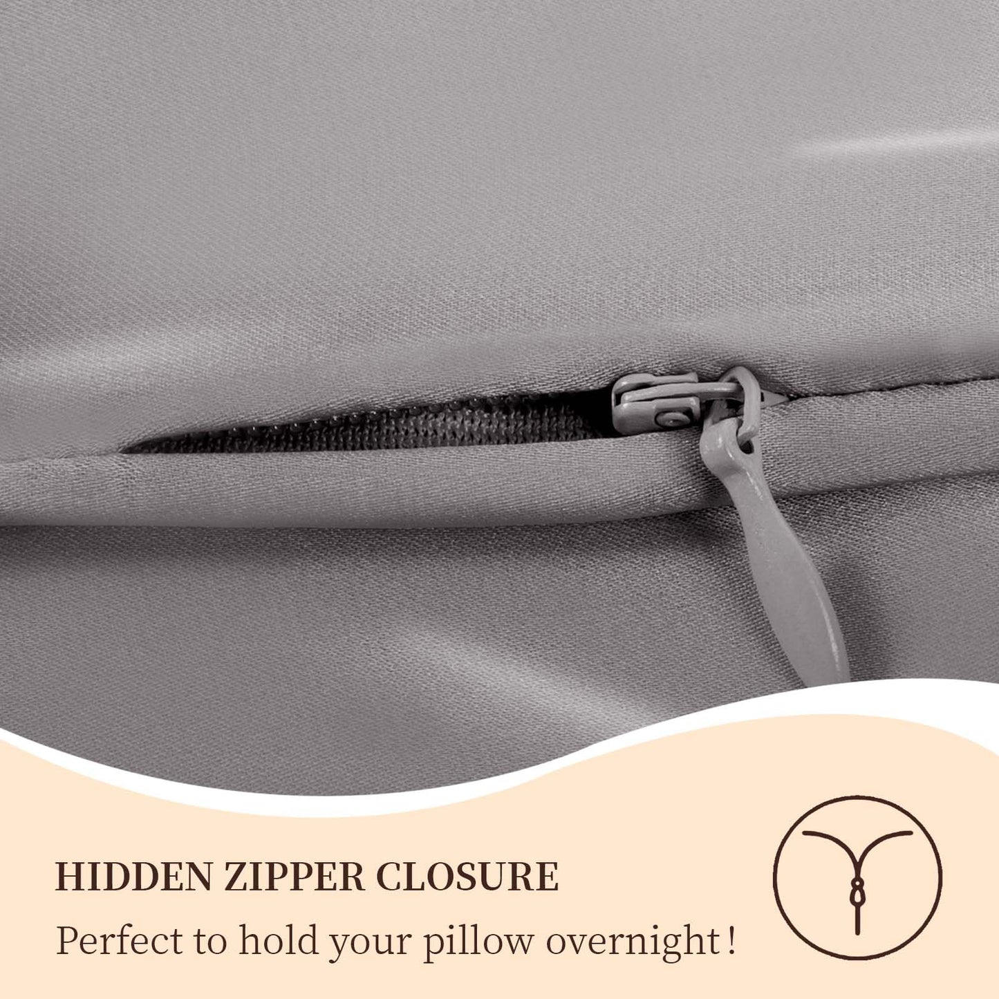 100% Pure Mulberry Silk Pillowcase for Hair and Skin, Standard Size 20”*26” Cooling Silk Pillow Case by Zipper Closure, Smooth Dual Sides Silk Pillow Cover for Women. (Dark Grey, Standard-1 Pcs)