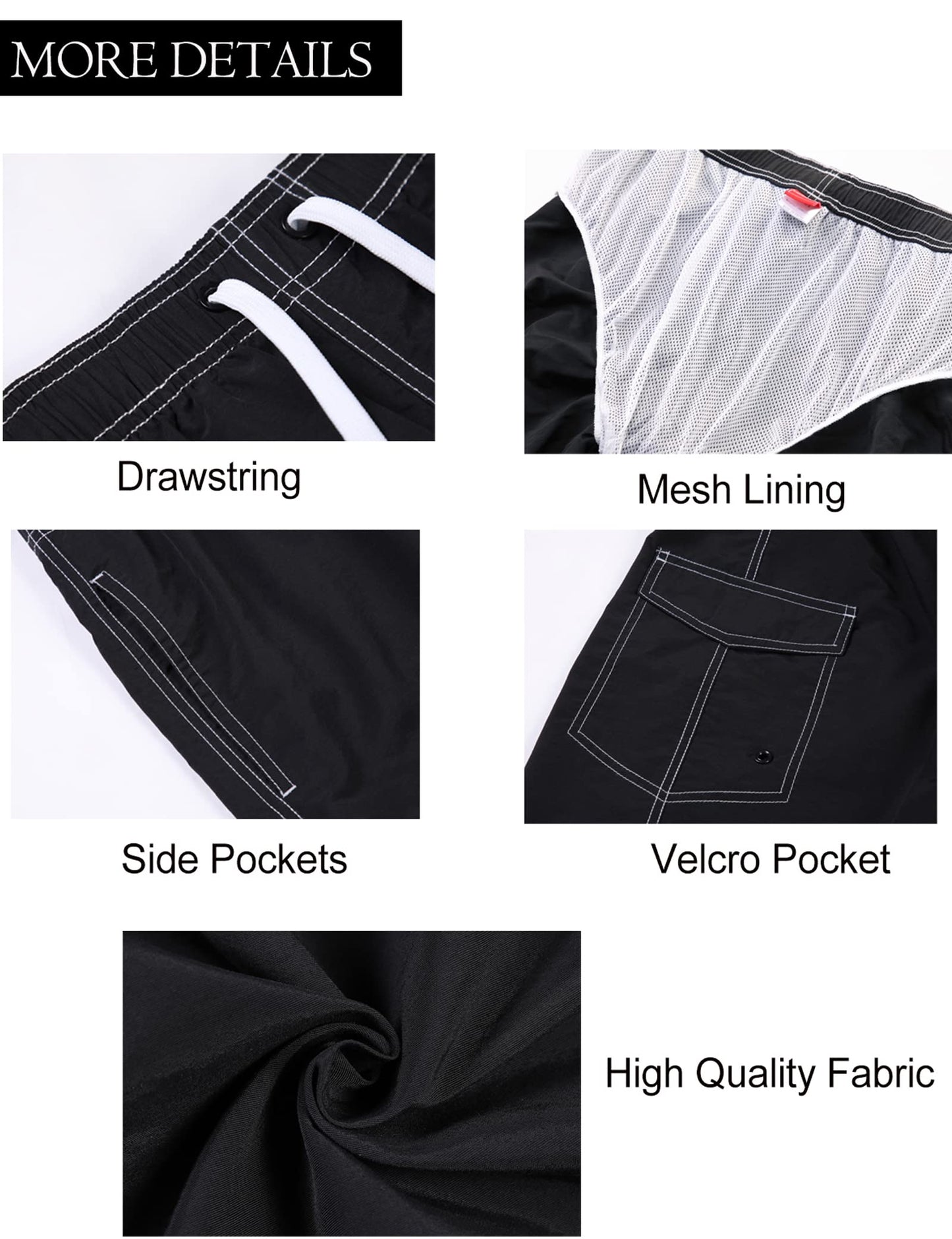 Vocanbomor Men's Quick Dry Swim Trunks Board Shorts Swimwear Bathing Suits, 38, B28-Navy Blue