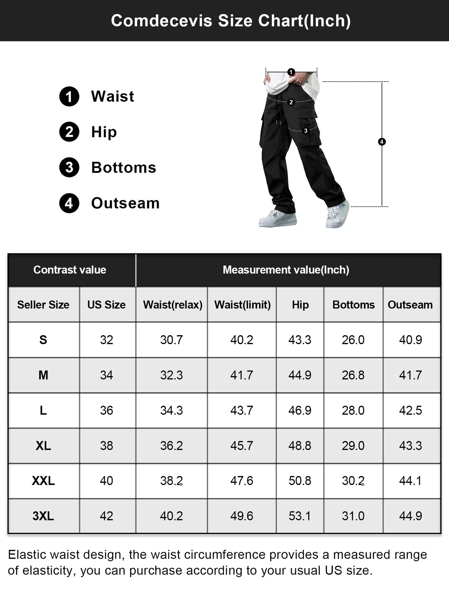 Comdecevis Men's Casual Cargo Pants Workout Joggers Stretch Sweatpants Hiking Drawstring Tactical Pants with Multi Pockets Brown