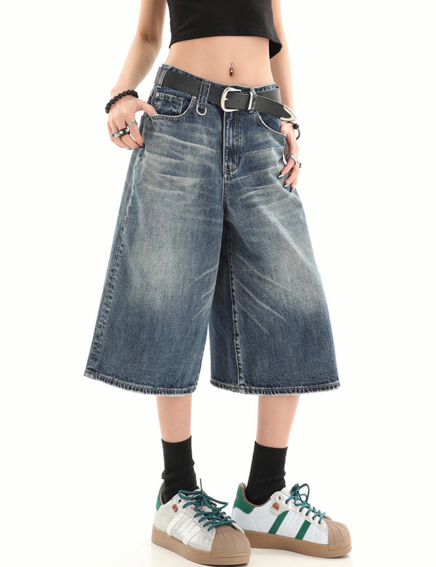 Y2k Baggy Jean Shorts Jorts Y2k Hip Hop Shorts Skater Jeans Grunge Jorts Aesthetic Pants