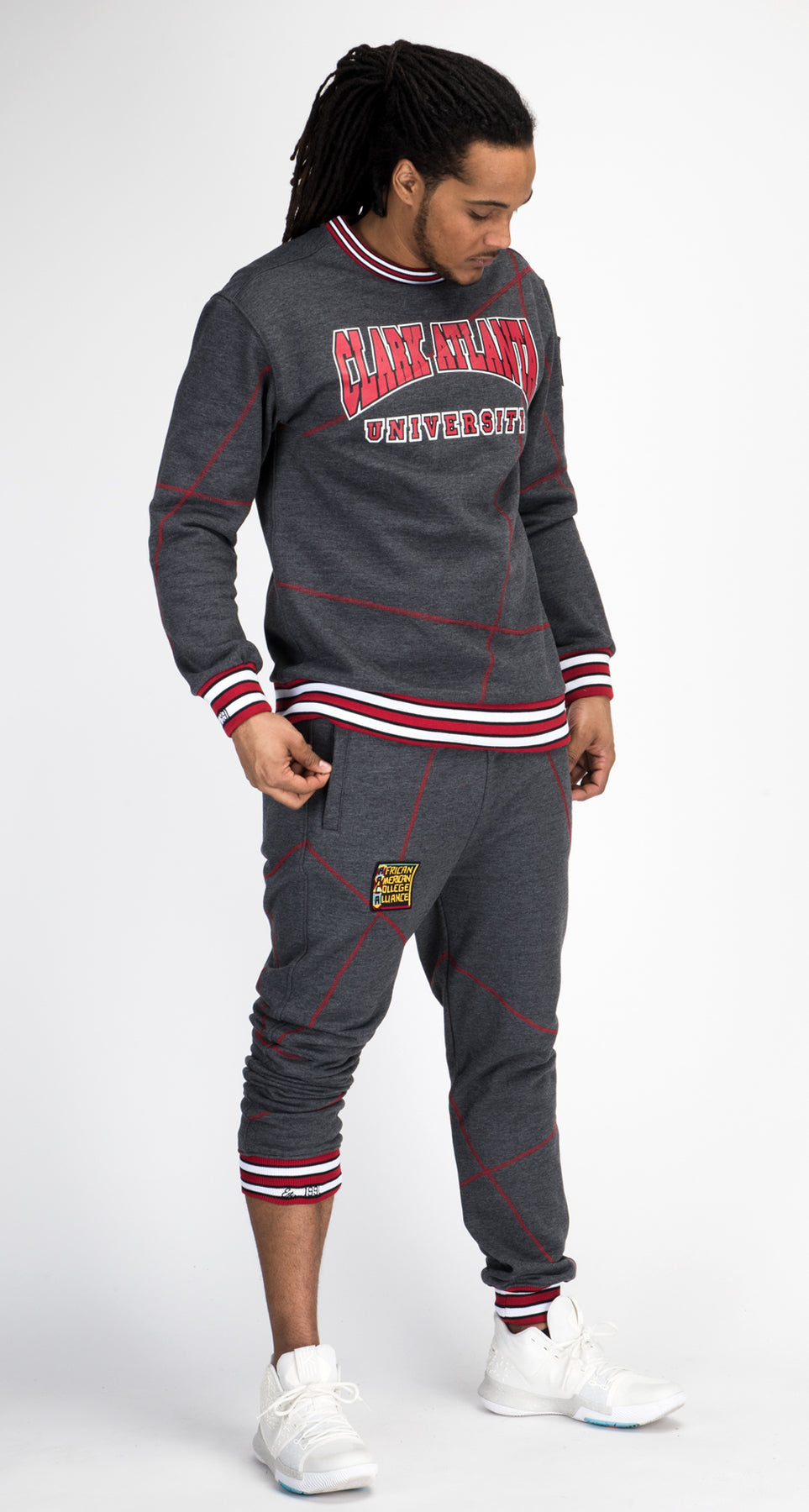 Clark Atlanta University Original '92 "Frankenstein" Crewneck Charcoal Grey/Red