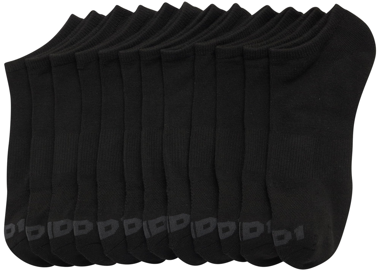 AND1 Men's Low Cut Socks - 12 Pack Performance Stretch Athletic Compression Socks for Men - Sports No Show Socks (6-12.5), Size 6-12.5, Black