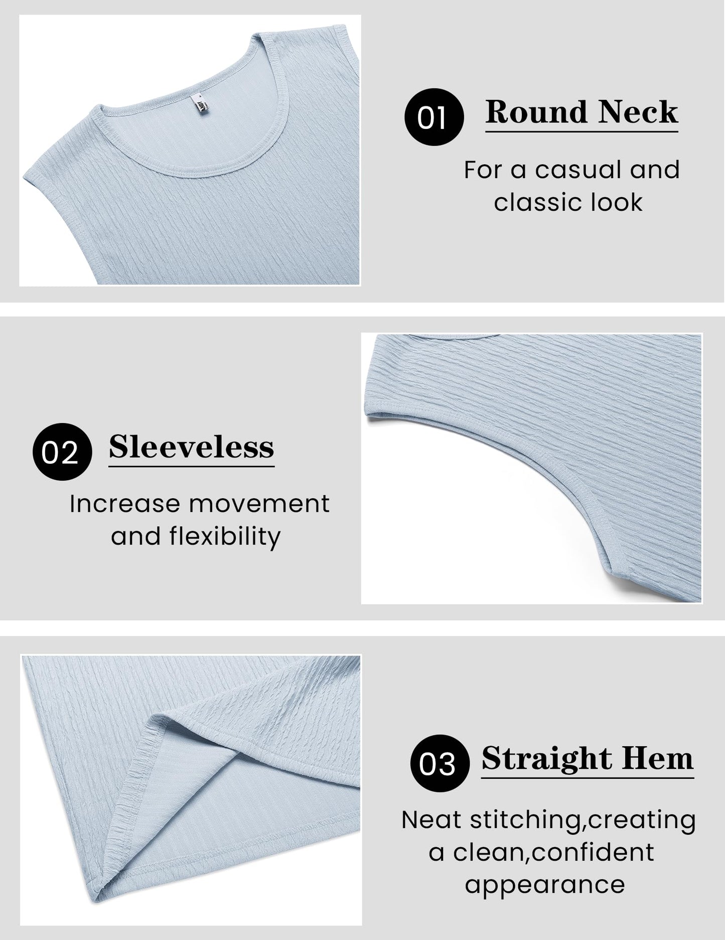 COOFANDY Mens Wide Neck Tank Top Knitted 2 Pack Sleeveless Tees Shirt Lightweight Beach Vacation Tank