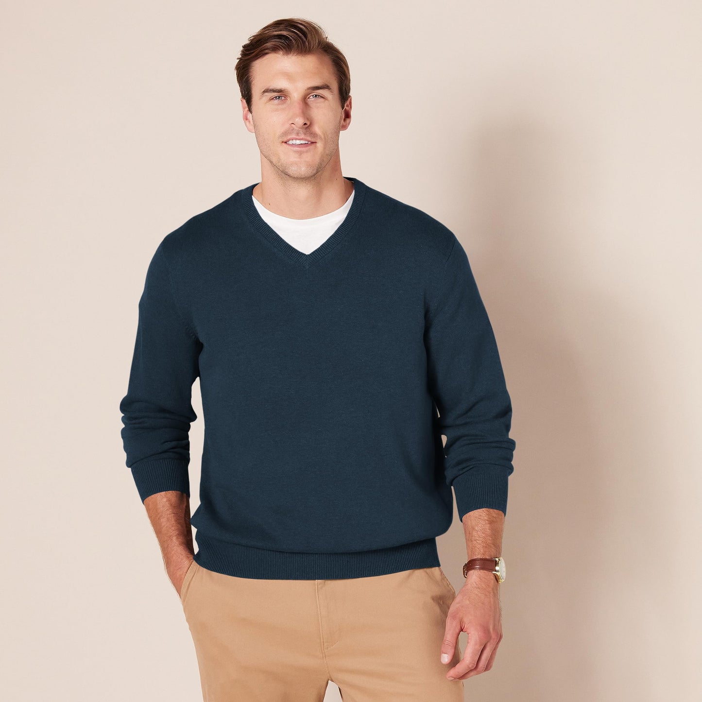 Amazon Essentials Men's V-Neck Pullover Sweater (Available in Big & Tall), Navy, XX-Large Big