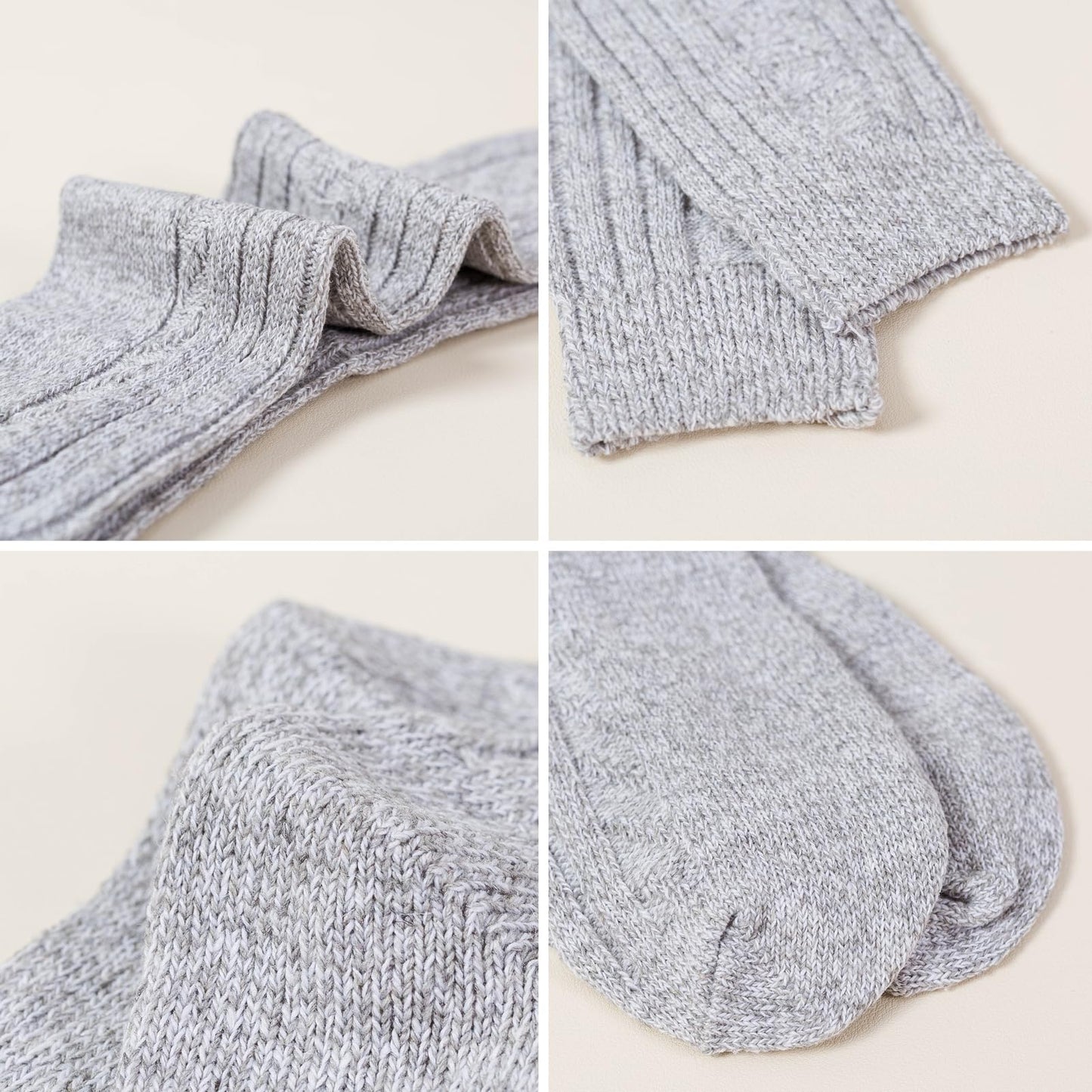 HUGSWEET 6 Pairs Warm Socks for Men Thick Winter Socks Thermal Wool Soft Hiking Crew Socks with Gifts Box