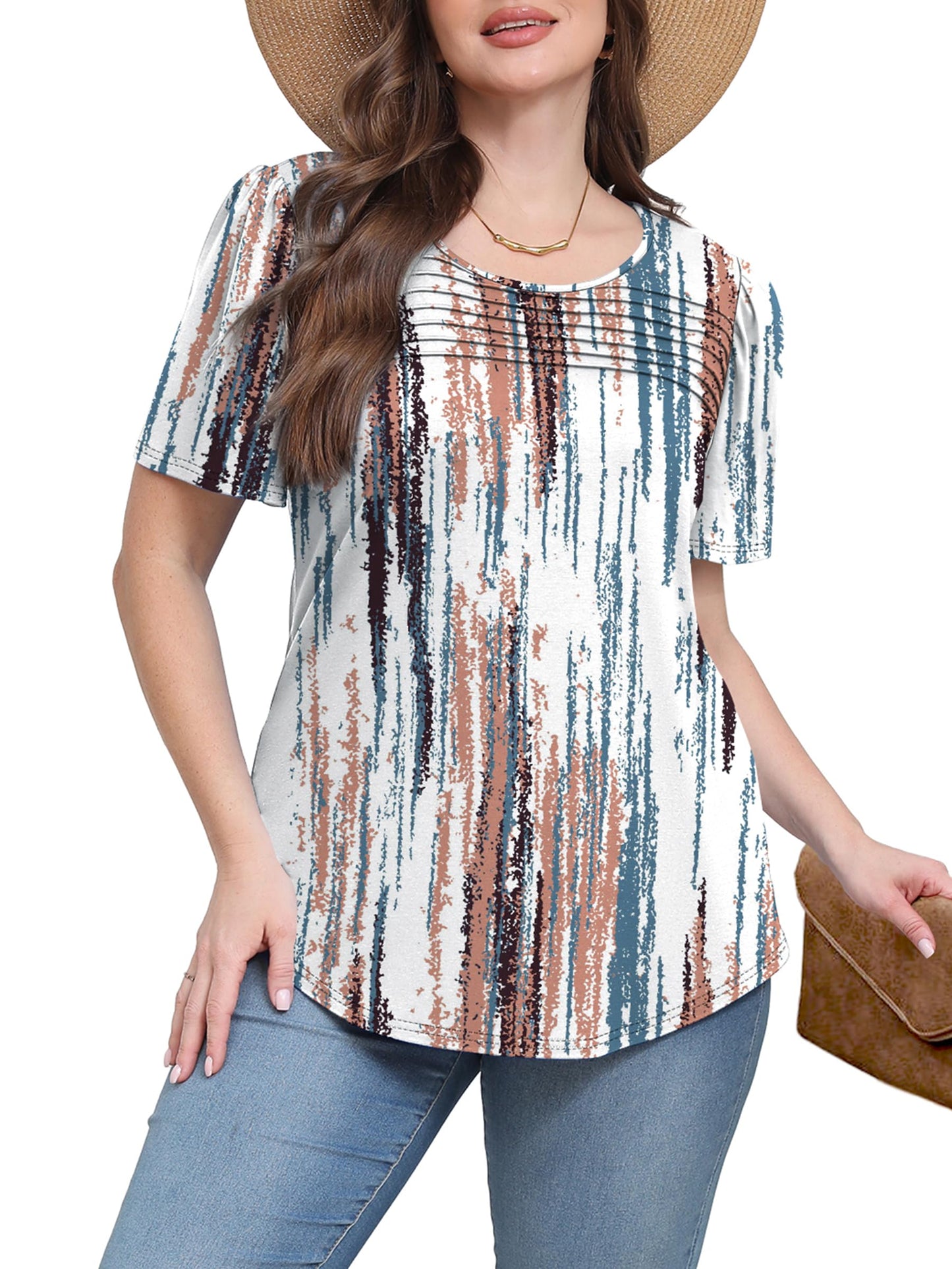 WIHOLL Summer Tops for Women Cute Spring Break Essential Date Contry Concert Outfits 2025 Dressy Casual Blouses Short Sleeve Shirts Tie Dye XL