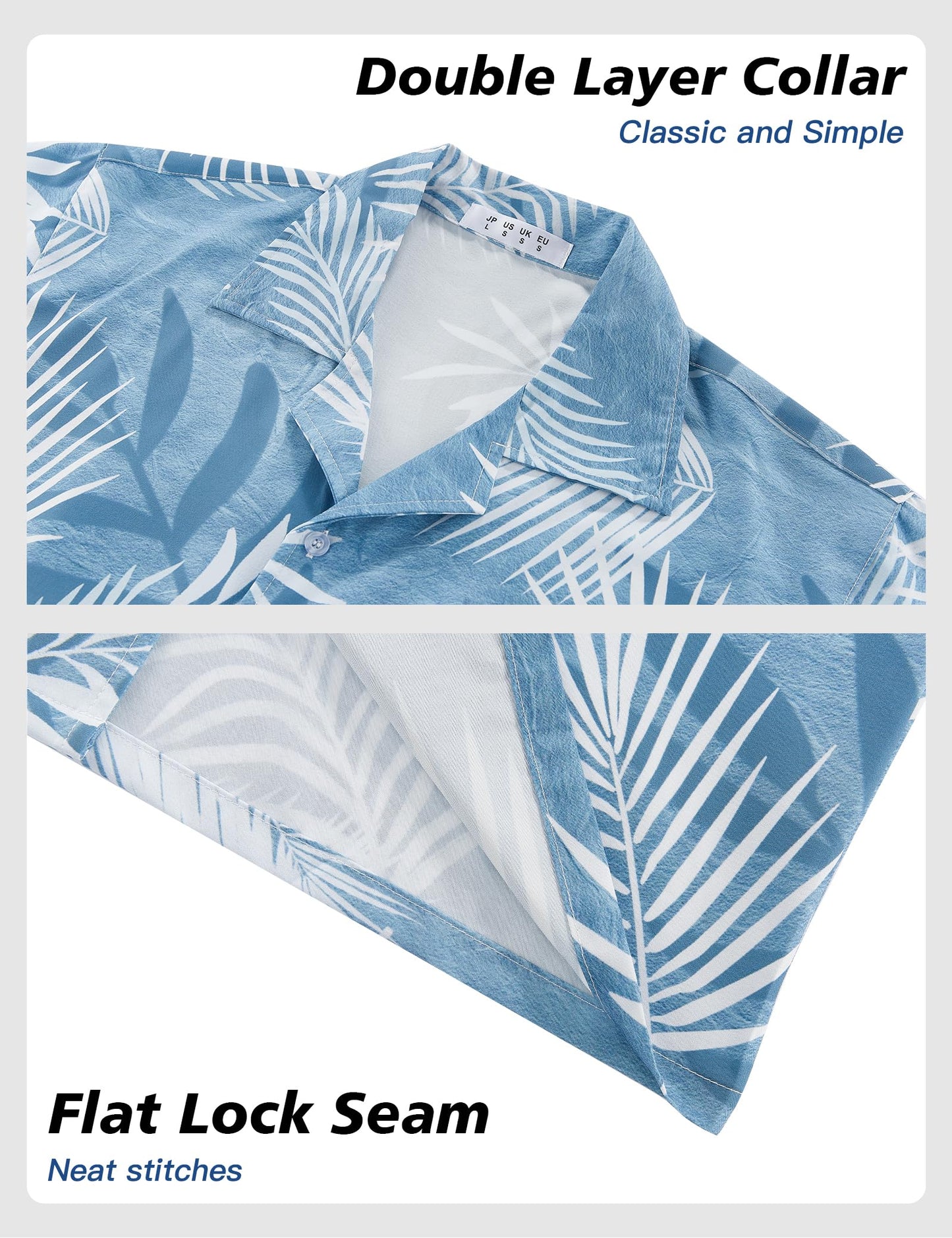BOJIN Men's Hawaiian Shirts Casual Beach Aloha Tropical Short Sleeve Shirts BJ071 1XL