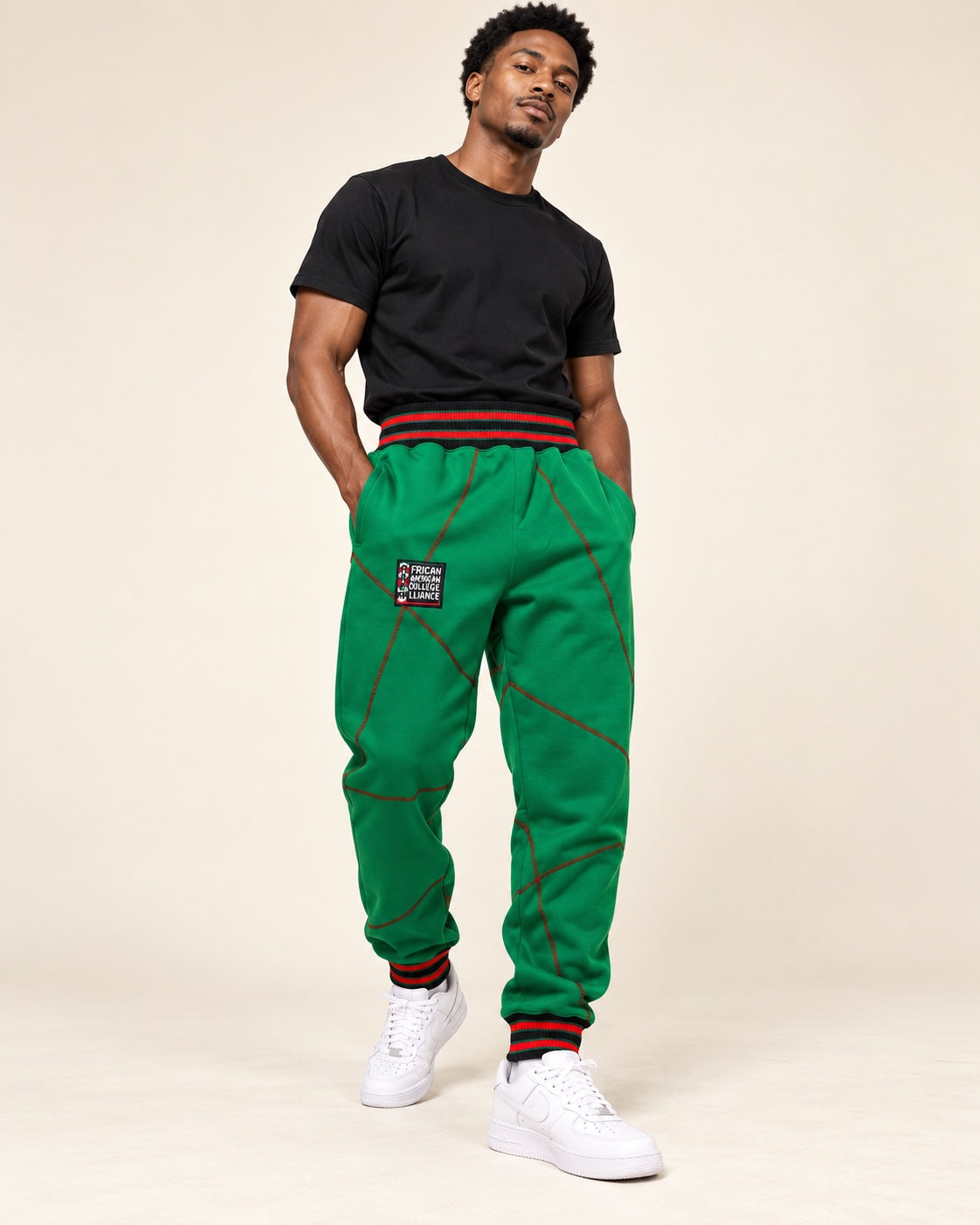 FTP Original 92 Frankenstein Stitched Sweatpants Kelly Green / Red