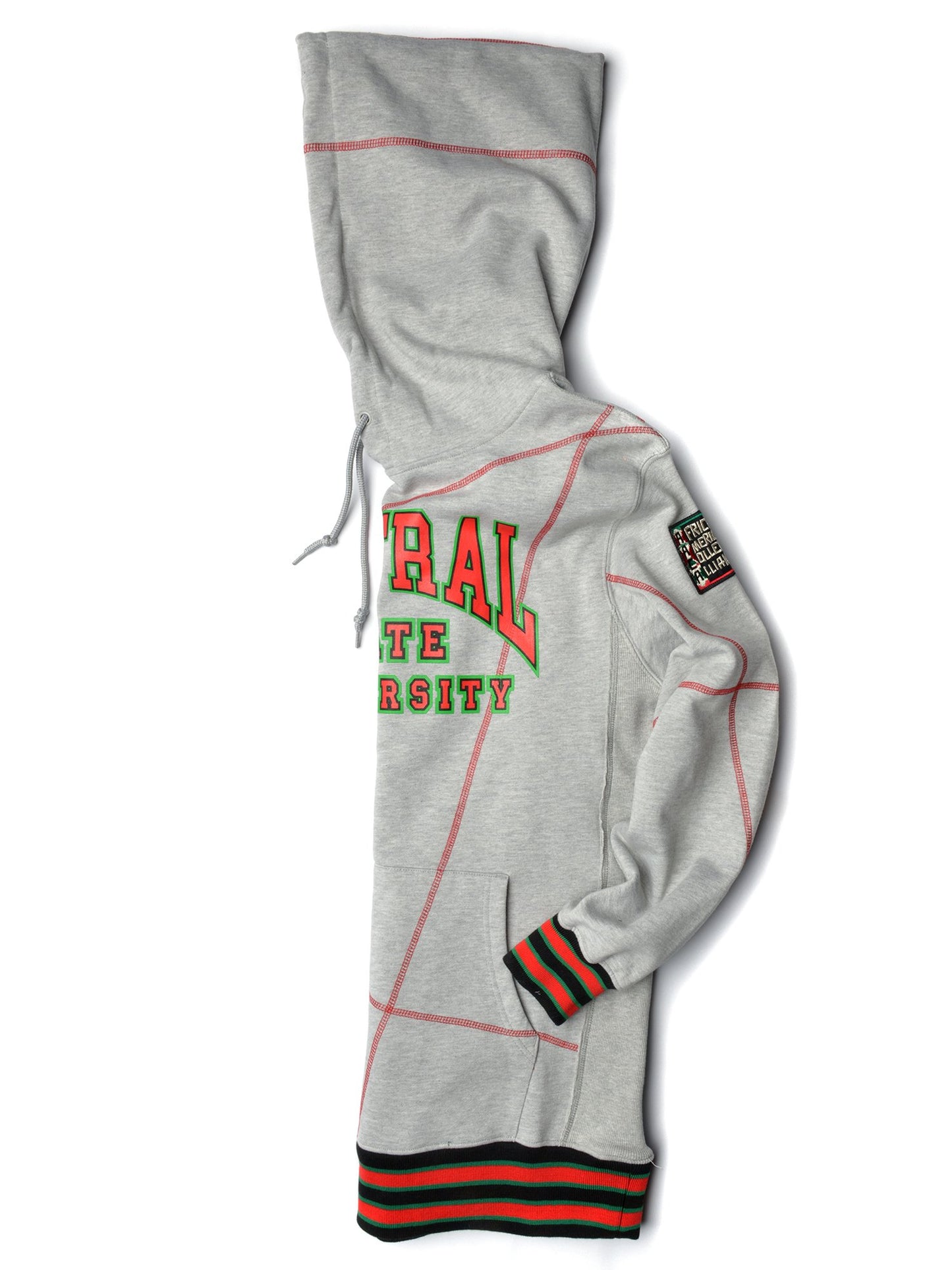 FTP Central State University Original 92 Frankenstein Stitched Hoodie MDH. Grey / Red