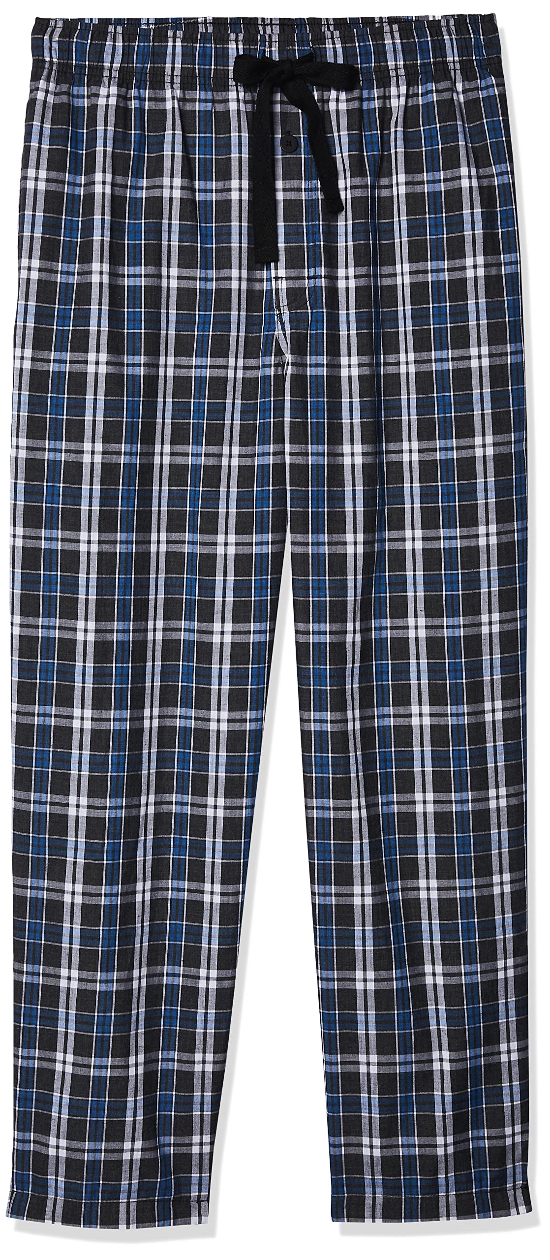 Fruit of the Loom Men's Woven Sleep Pajama Pant, Black Plaid, Large