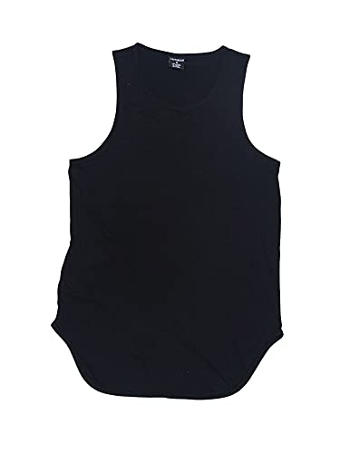 Victorious Solid Color Long Length Curved Hem Tank Top TT47 - Black - Large - G14B