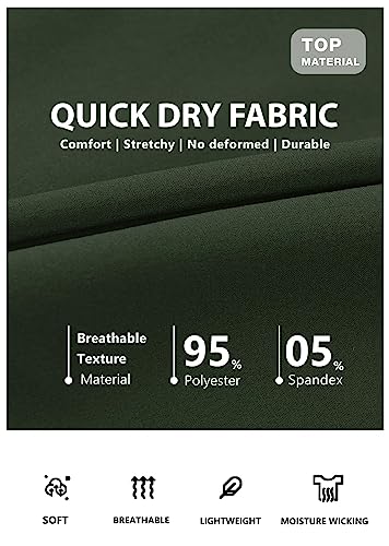 MAGCOMSEN Workout Shorts for Men with Pockets Running Shorts 7 Inch Inseam Gym Shorts Hiking Shorts Summer Athletic Shorts Quick Dry Shorts Men Army Green