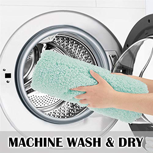 Suchtale Bathroom Rug Non Slip Bath Mat for Bathroom (16 x 24, Aqua) Water Absorbent Soft Microfiber Shaggy Bathroom Mat Machine Washable Bath Rug for Bathroom Thick Plush Rugs for Shower