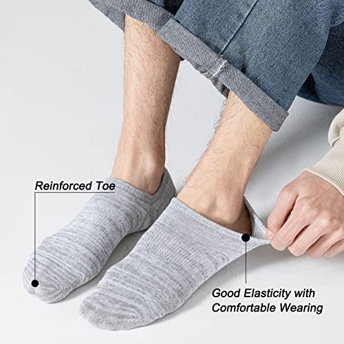 JORMATT 8 Pairs Men No Show Low Cut Socks Non-Slip Women Athletic Sneaker Socks Comfort 100% Cotton Casual Invisible Socks, men shoe size 13-15