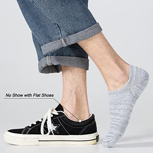 JORMATT 8 Pairs Men No Show Low Cut Socks Non-Slip Women Athletic Sneaker Socks Comfort 100% Cotton Casual Invisible Socks, men shoe size 13-15
