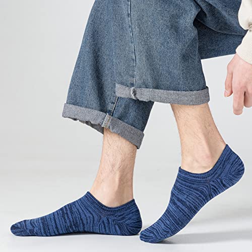 JORMATT 8 Pairs Men No Show Low Cut Socks Non-Slip Women Athletic Sneaker Socks Comfort 100% Cotton Casual Invisible Socks, men shoe size 13-15