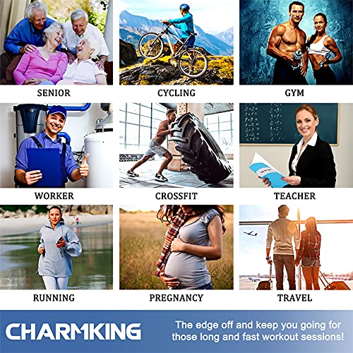 CHARMKING Compression Socks for Women & Men Circulation (3 Pairs) 15-20 mmHg is Best Athletic for Running, Flight Travel, Support, Cycling, Pregnant - Boost Performance, Durability (L/XL, Nude)