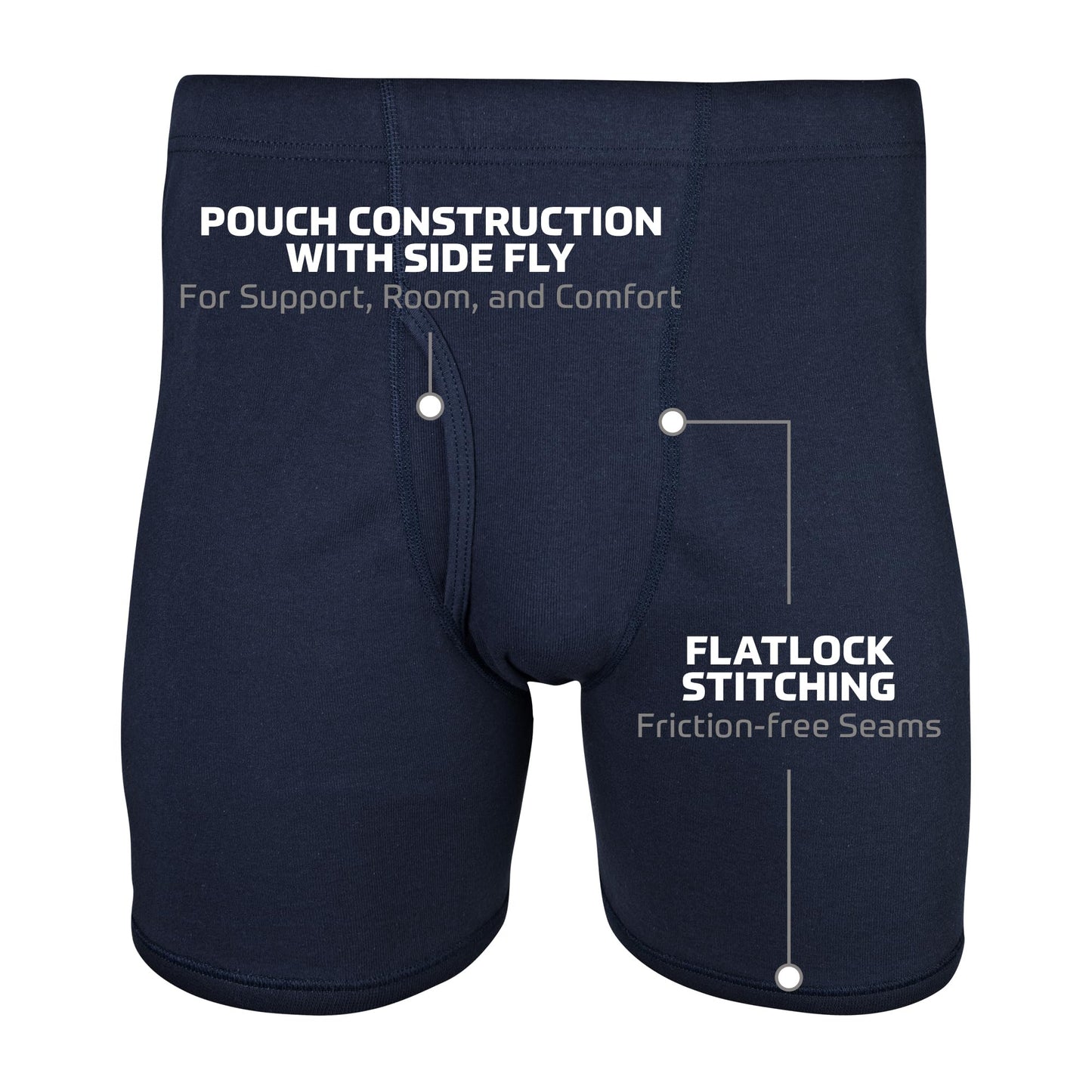 Gildan Men's Underwear Covered Waistband Boxer Briefs, Multipack, Mixed Royal (5-Pack), Large