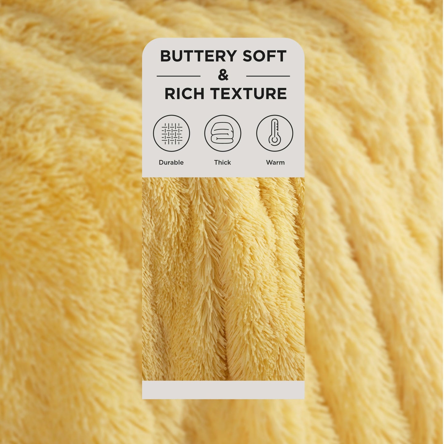 Bedsure Soft Fuzzy Faux Fur Throw Blanket Light Yellow – Cozy, Fluffy, Plush Sherpa Fleece Blanket, Furry, Shaggy Blanket for Couch, Bed, Sofa, Thick Warm Blankets for Women, 50x60 Inches, 640 GSM